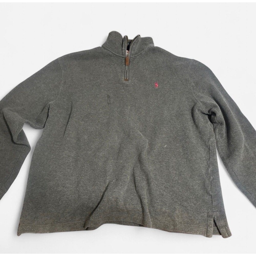 Ralph Lauren grey quarter zip sweatshirt Size L #preppy #loungewear